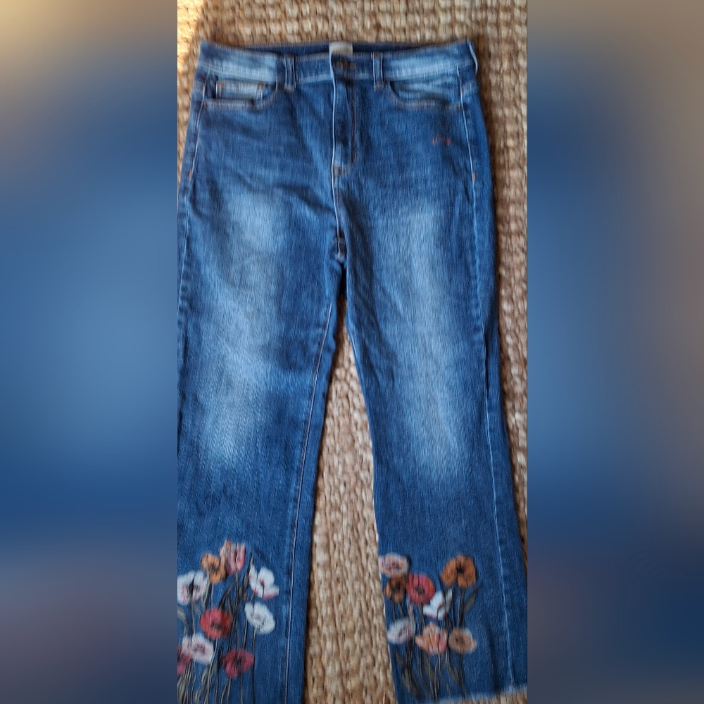 Sneak peek love‎ embroidered jeans womens size 13